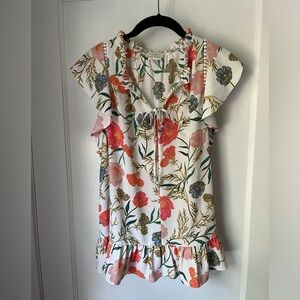 Kate Spade ivory floral sleeveless top size small